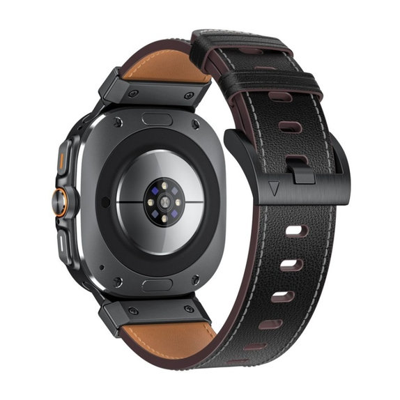 Curea Delta Pro pentru Samsung Watch Ultra 1 / 2 2024-2026 (47 mm) Leather, neagră, Tech-Protect