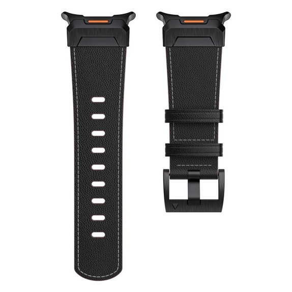 Curea Delta Pro pentru Samsung Watch Ultra 1 / 2 2024-2026 (47 mm) Leather, neagră, Tech-Protect