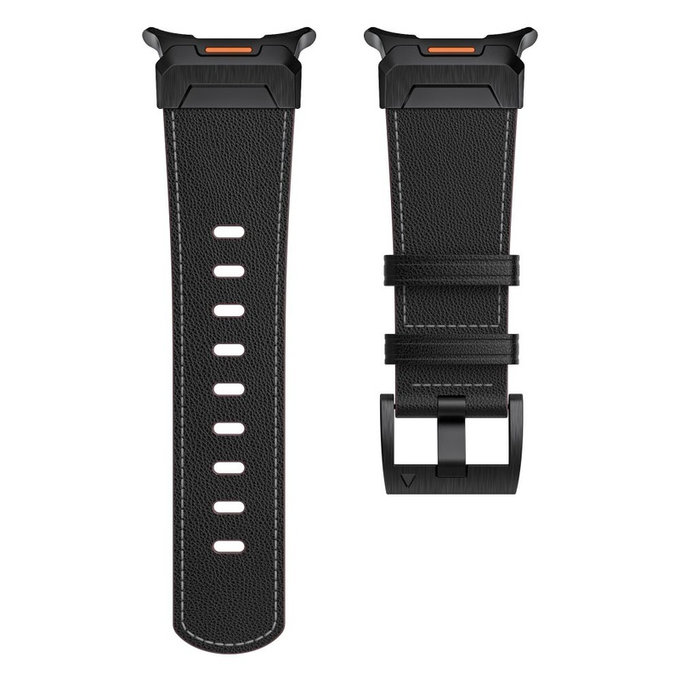 Curea Delta Pro pentru Samsung Watch Ultra 1 / 2 2024-2026 (47 mm) Leather, neagră, Tech-Protect
