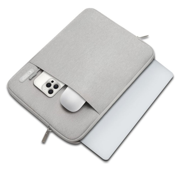 Husă pentru laptop Sleevy 13-14, Crayon Grey, Tech-Protect