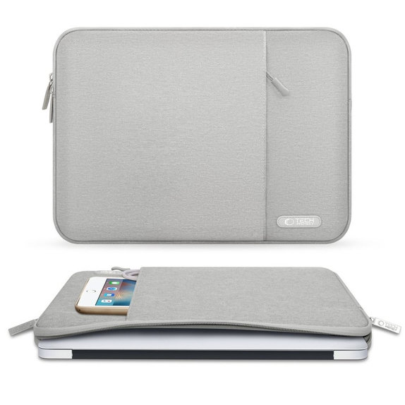 Husă pentru laptop Sleevy 13-14, Crayon Grey, Tech-Protect