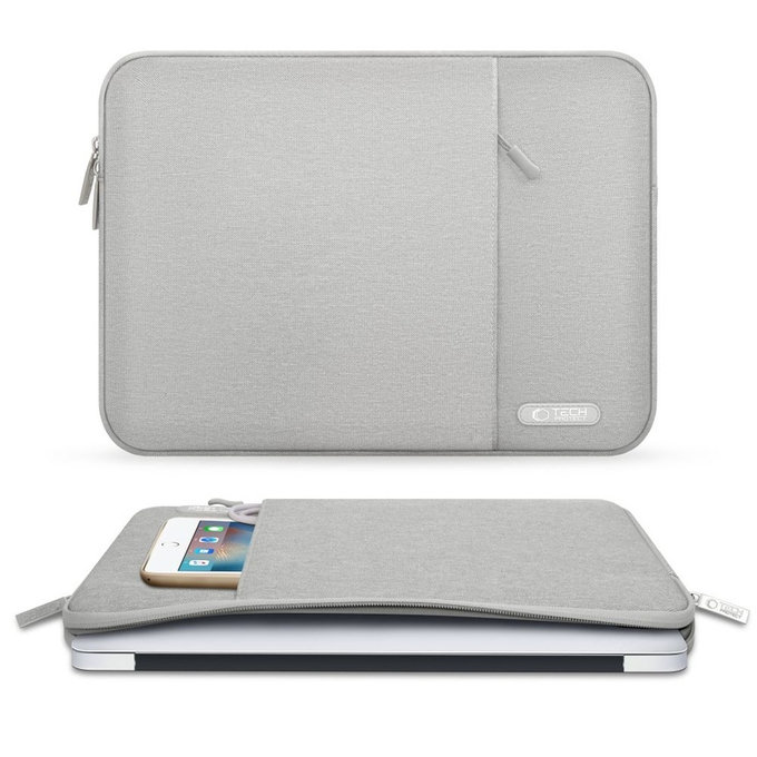 Husă pentru laptop Sleevy 13-14, Crayon Grey, Tech-Protect