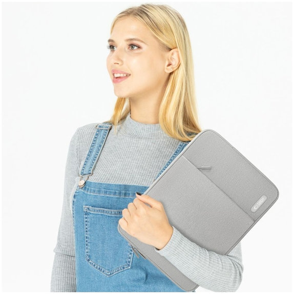 Husă pentru laptop Sleevy 13-14, Crayon Grey, Tech-Protect