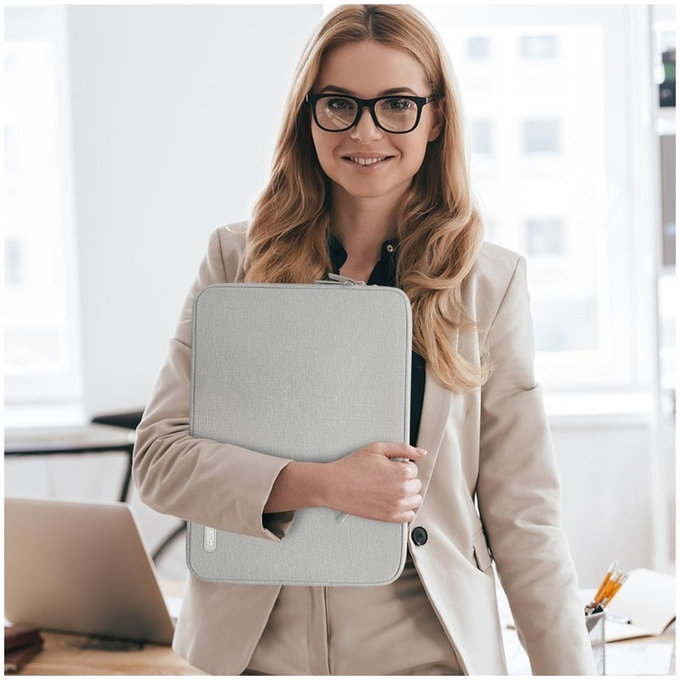 Husă pentru laptop Sleevy 13-14, Crayon Grey, Tech-Protect