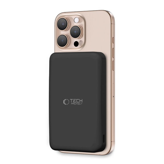 Power bank PB24 Lifemag Qi2 MagSafe 10000mAh, neagră, Tech-Protect