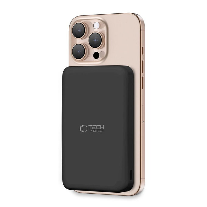 Power bank PB24 Lifemag Qi2 MagSafe 10000mAh, neagră, Tech-Protect