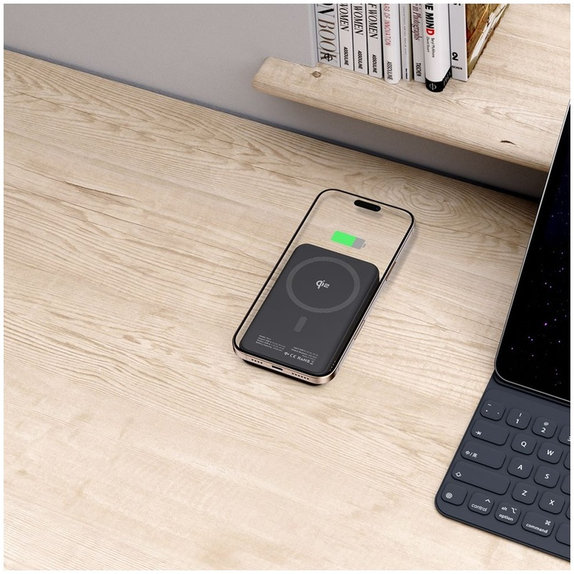 Power bank PB24 Lifemag Qi2 MagSafe 10000mAh, neagră, Tech-Protect