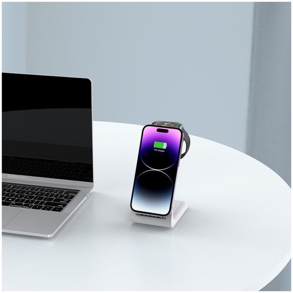Încărcător wireless QI15W-A36 3IN1 for Apple, albă, Tech-Protect