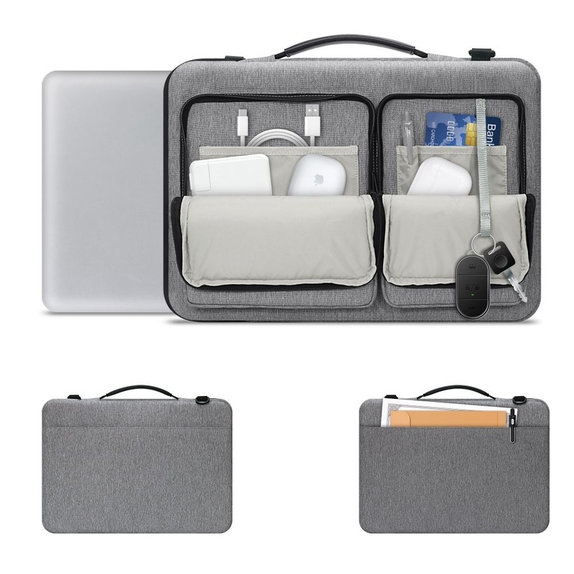 Husă pentru laptop Defender Bag 13-14, Crayon Grey, Tech-Protect