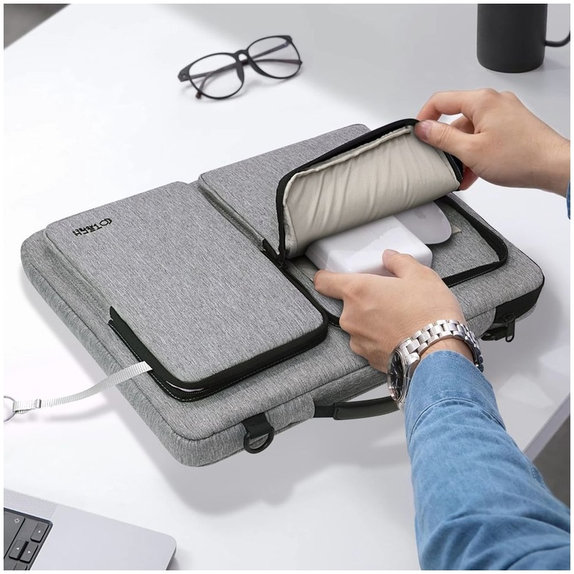 Husă pentru laptop Defender Bag 13-14, Crayon Grey, Tech-Protect