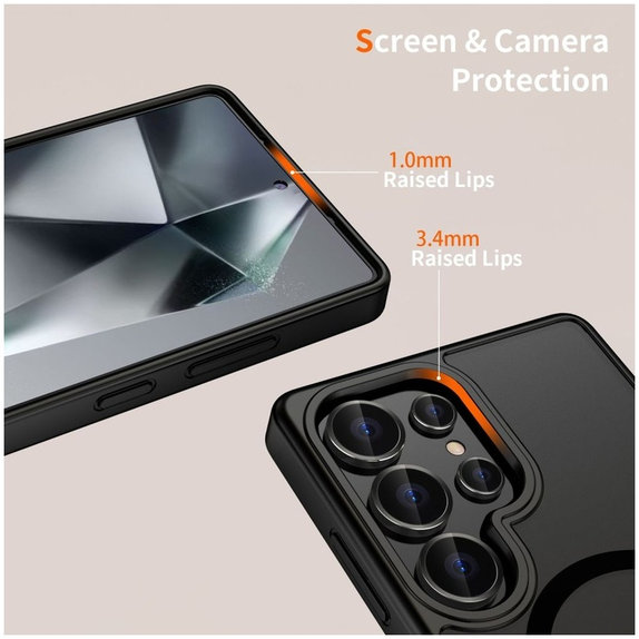 Husă MagMat MagSafe pentru Galaxy S25 Ultra, Matte Black, Tech-Protect