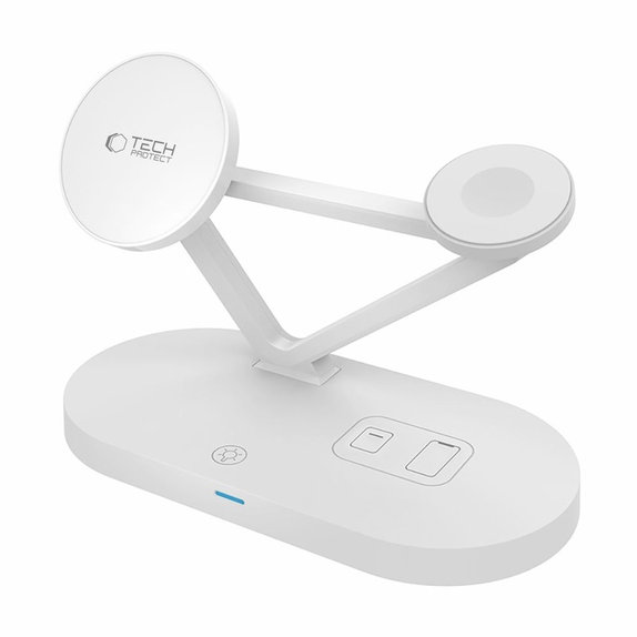 Încărcător wireless QI15W-A41 3IN1 Magnetic MagSafe, albă, Tech-Protect