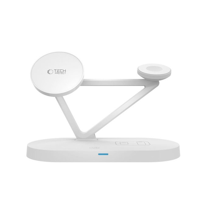 Încărcător wireless QI15W-A41 3IN1 Magnetic MagSafe, albă, Tech-Protect