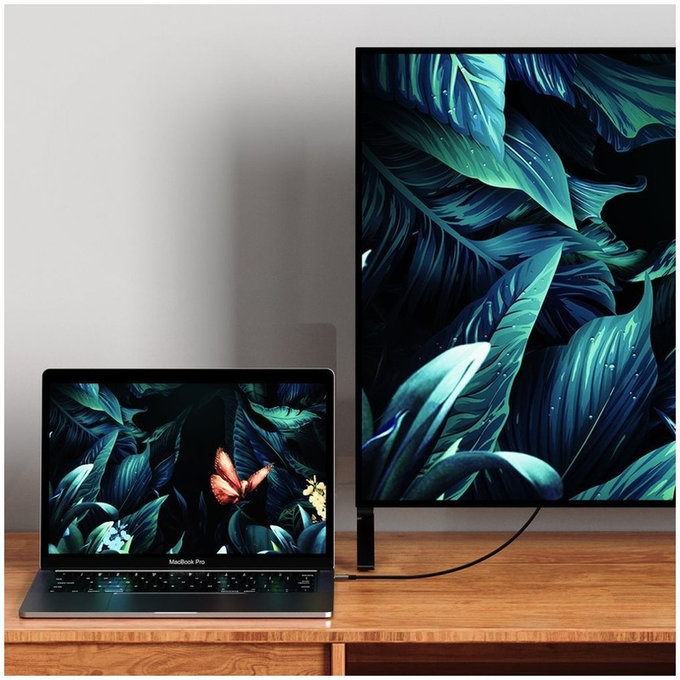 Cablu Ultraboost Cable USB-C / HDMI 2.0 4K 60Hz 180cm, neagră, Tech-Protect