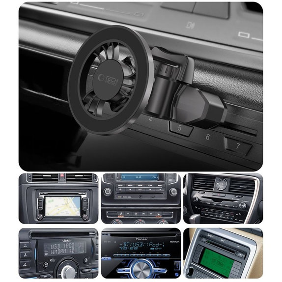Suport auto N56 Magnetic MagSafe Cd & Vent, neagră, Tech-Protect