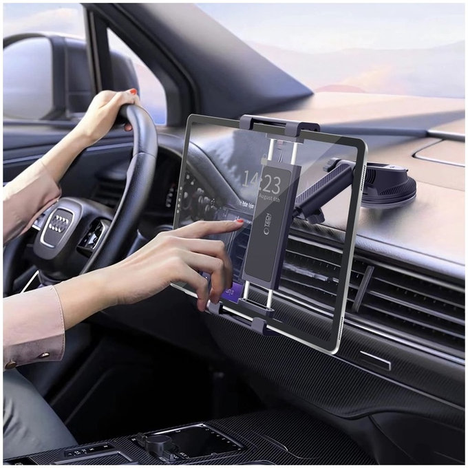 Suport auto V4 Universal Windshield & Dashboard for Tablet, neagră, Tech-Protect