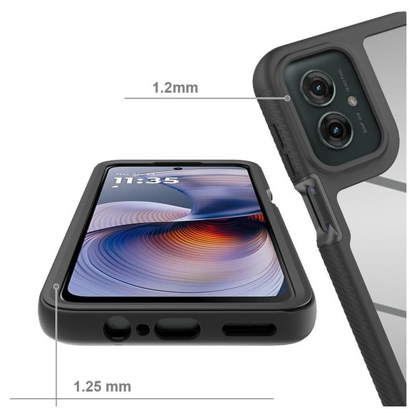 Husă Defense pentru Motorola Moto G15 / G15 Power / G17 / G17 Power / G05 / E15, neagră, Tech-Protect