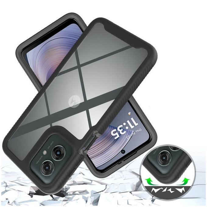Husă Defense pentru Motorola Moto G15 / G15 Power / G17 / G17 Power / G05 / E15, neagră, Tech-Protect
