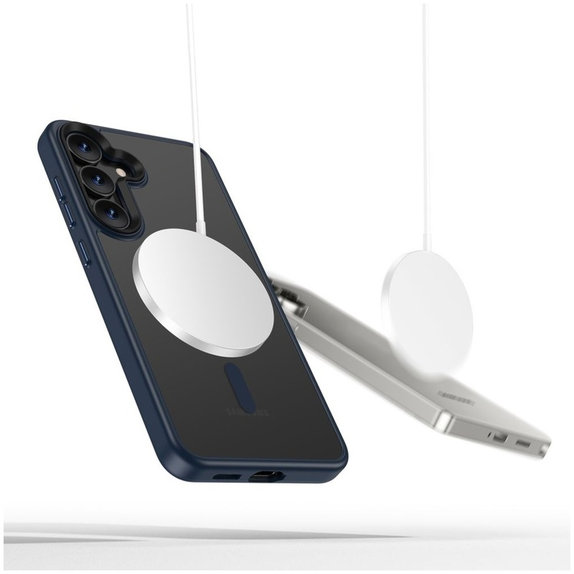 Husă MagMat MagSafe pentru Samsung S25, Matte Navy, Tech-Protect