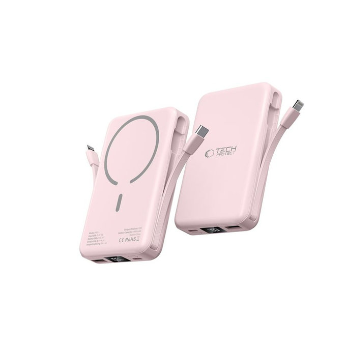 Power bank PB31 Lifemag MagSafe 10000mAh, roz, Tech-Protect