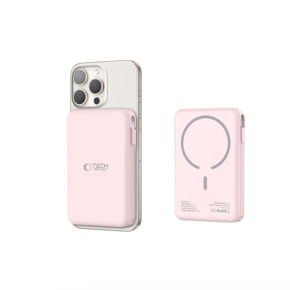 Power bank PB31 Lifemag MagSafe 10000mAh, roz, Tech-Protect