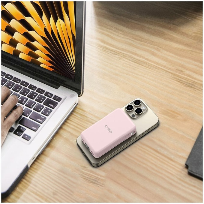 Power bank PB31 Lifemag MagSafe 10000mAh, roz, Tech-Protect