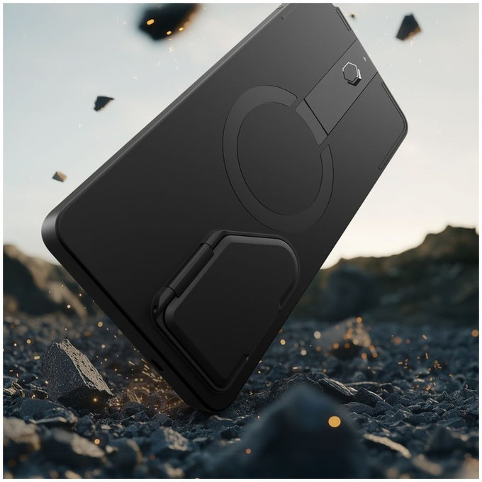 Husă Kevlar Aura MagSafe pentru Samsung S25 Ultra, neagră/portocalie, Tech-Protect