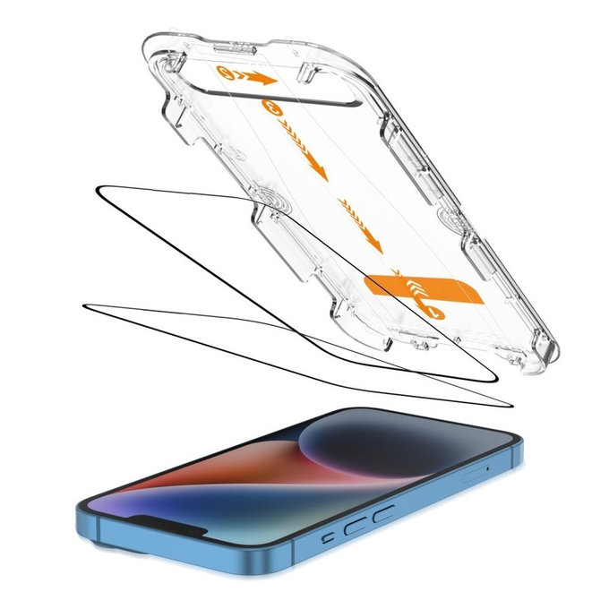 Sticlă securizată Quick Set+ 2-PACK pentru iPhone 13 / 13 Pro / 14 / 16E / 17E, neagră, Tech-Protect
