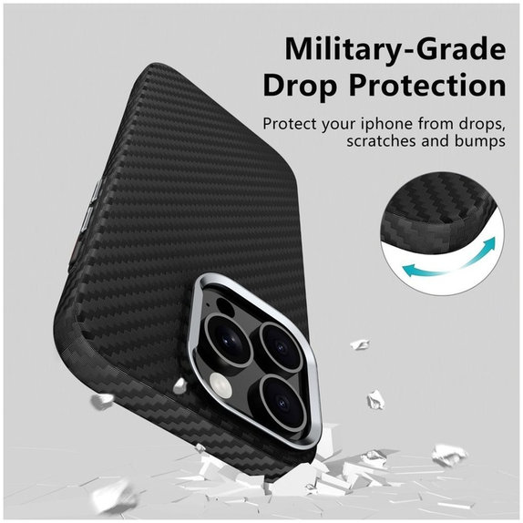 Husă Ion Carbon MagSafe pentru Samsung S25 Ultra, neagră/argintie, Tech-Protect