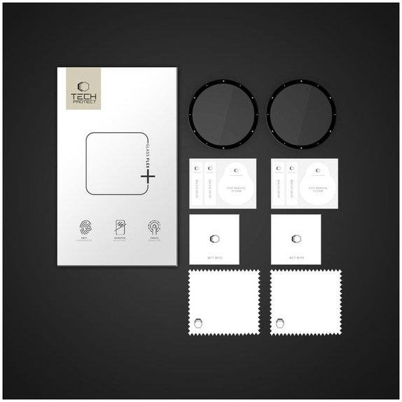 Sticlă hibridă Glass Flex+ 2-PACK pentru Garmin Venu 3, neagră, Tech-Protect