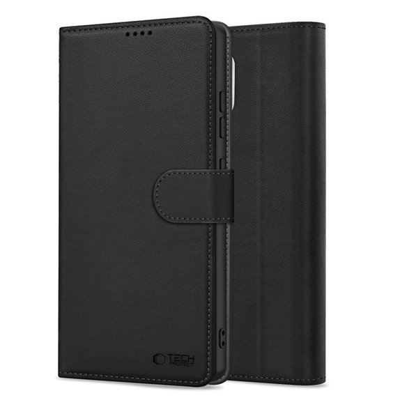 Husă Wallet pentru Motorola Moto G56 5G, neagră, Tech-Protect