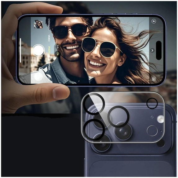 Protecție cameră Cam Fit+ pentru iPhone 17 Pro, transparentă, Tech-Protect