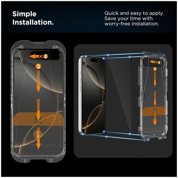 Sticlă securizată Quick Set+ 2-PACK pentru iPhone 17, neagră, Tech-Protect