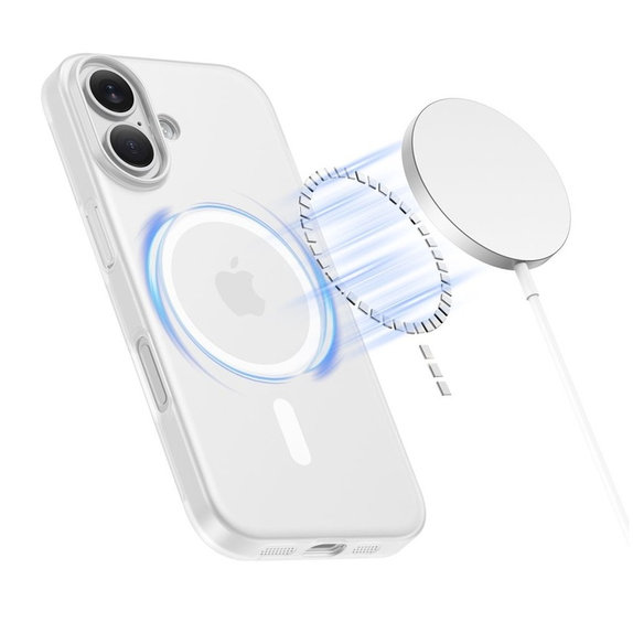 Husă MagSlim MagSafe pentru iPhone 17, Matte/White, Tech-Protect