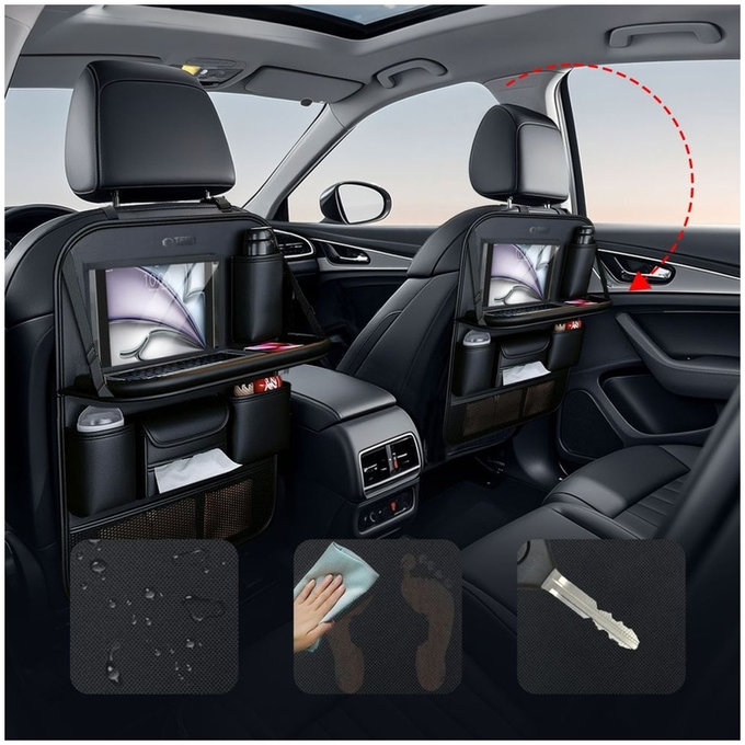 Organizator auto pentru bancheta din spate UCA100, negru, Tech-Protect