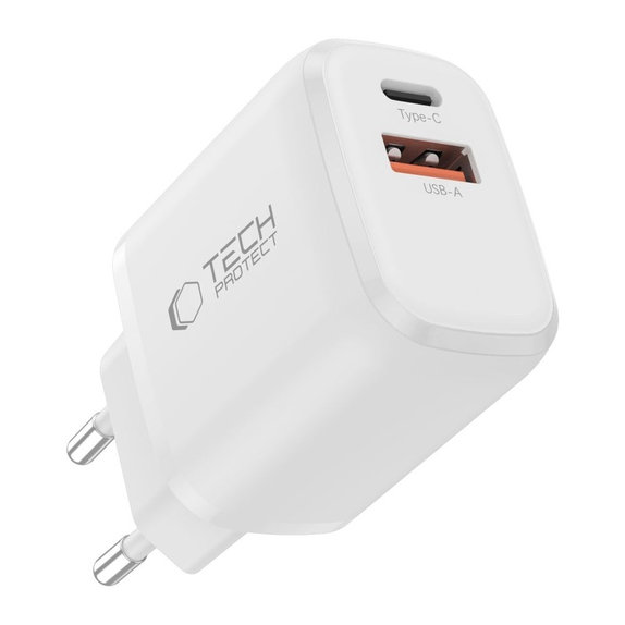 Încărcător de rețea NCA30 2-PORT PD 30W / QC3.0 + Lightning Cable, albă, Tech-Protect