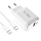 Încărcător de rețea NCA20 2-PORT PD 20W / QC3.0 + USB-C Cable, albă, Tech-Protect