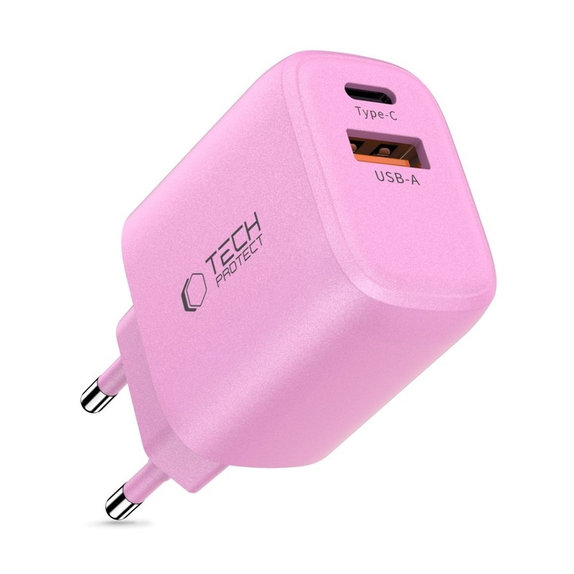 Încărcător de rețea NCA20 2-PORT PD 20W / QC3.0, Baby Pink, Tech-Protect