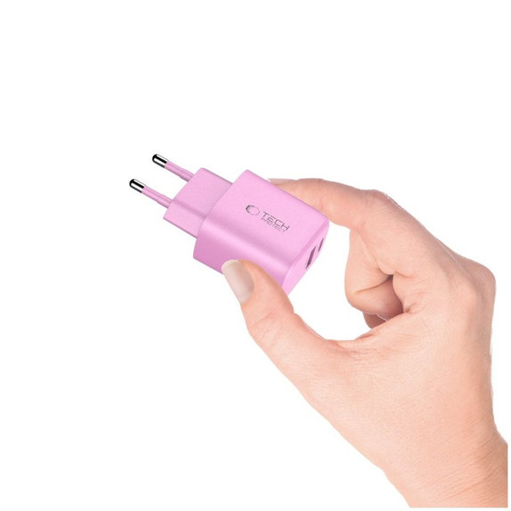 Încărcător de rețea NCA20 2-PORT PD 20W / QC3.0, Baby Pink, Tech-Protect