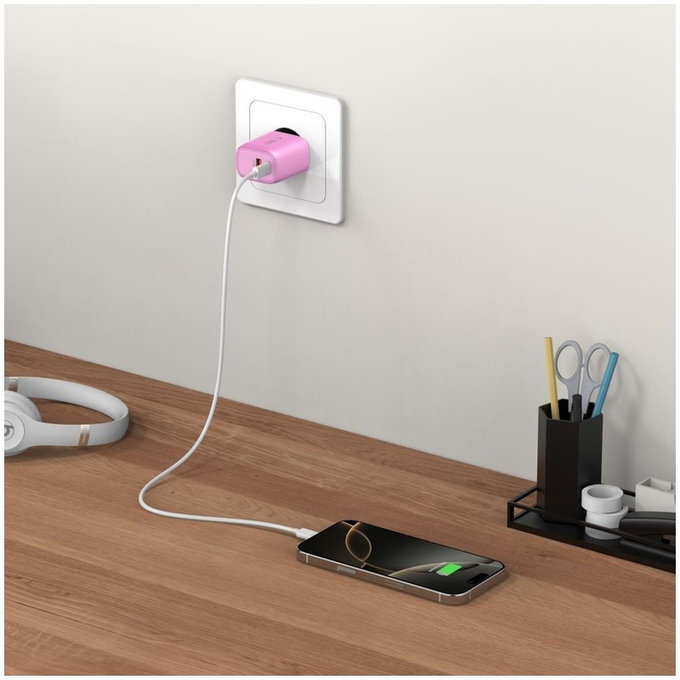 Încărcător de rețea NCA20 2-PORT PD 20W / QC3.0, Baby Pink, Tech-Protect