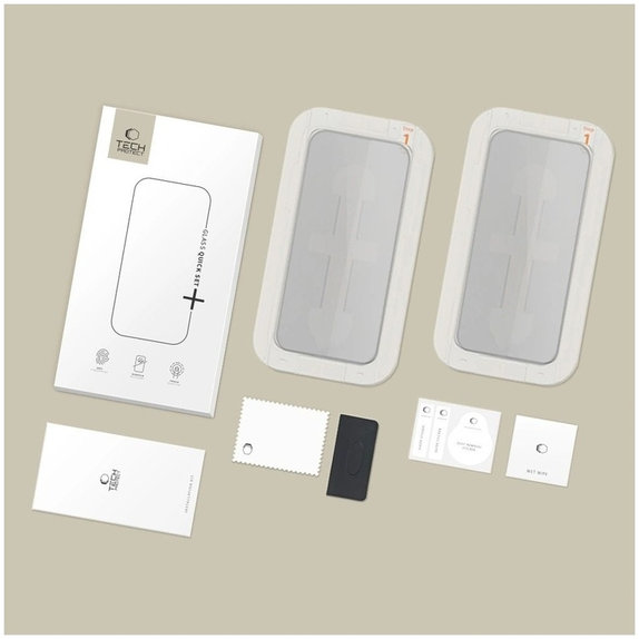 Sticlă securizată Privacy Quick Set Spy+ 2-PACK pentru iPhone 13 / 13 Pro / 14 / 16E / 17E, privacy, Tech-Protect