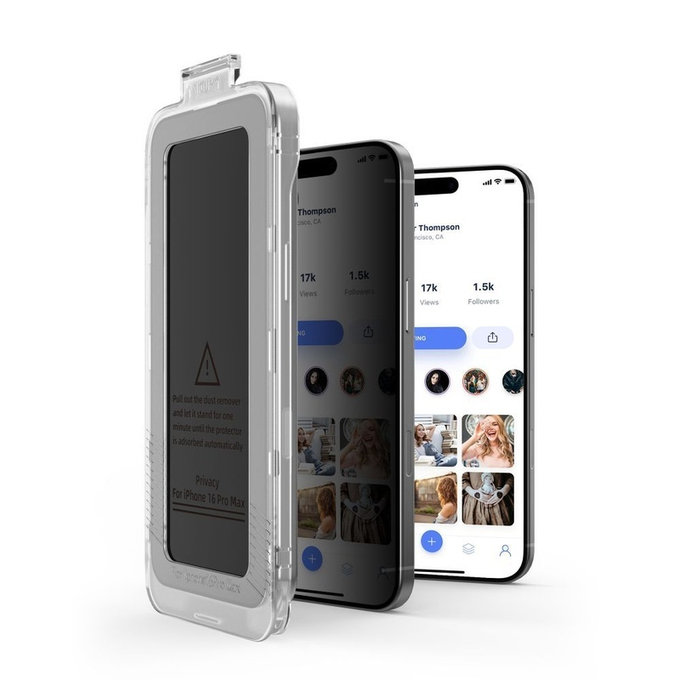 Sticlă securizată Privacy Quick Set Spy+ 2-PACK pentru iPhone 13 / 13 Pro / 14 / 16E / 17E, privacy, Tech-Protect
