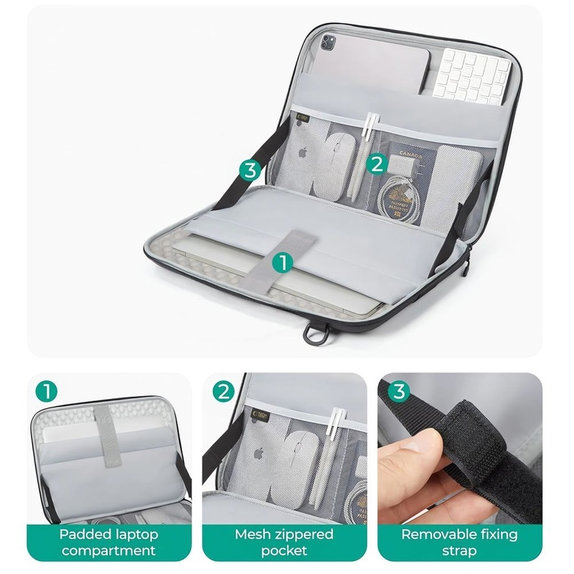 Husă pentru laptop Ranger-X Tactical 13-14, neagră, Tech-Protect