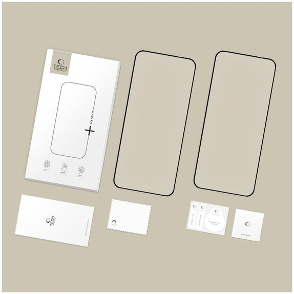 Sticlă securizată Glass Fit+ 2-PACK pentru Motorola Edge 50 Neo / 60 Neo, neagră, Tech-Protect