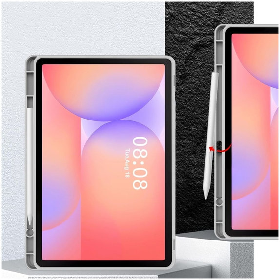 Husă Sc Pen pentru Samsung Tab S9 11.0 / S9 FE / S10 FE / S10 Lite 10.9 X710 / X716B / X510 / X516B / X520 / X526 / X400 / X406B, gri, Tech-Protect