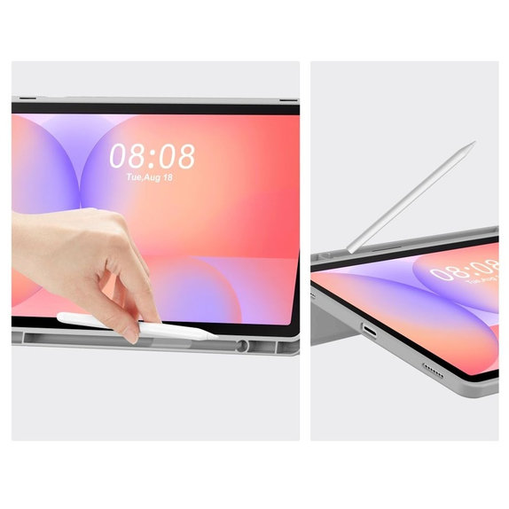 Husă Sc Pen pentru Samsung Tab S9 11.0 / S9 FE / S10 FE / S10 Lite 10.9 X710 / X716B / X510 / X516B / X520 / X526 / X400 / X406B, gri, Tech-Protect