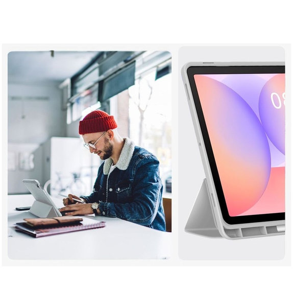 Husă Sc Pen pentru Samsung Tab S9 11.0 / S9 FE / S10 FE / S10 Lite 10.9 X710 / X716B / X510 / X516B / X520 / X526 / X400 / X406B, gri, Tech-Protect