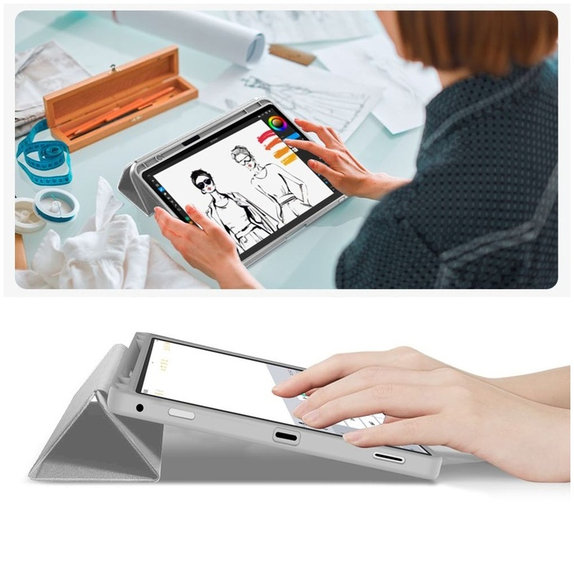 Husă Sc Pen pentru Samsung Tab S9 11.0 / S9 FE / S10 FE / S10 Lite 10.9 X710 / X716B / X510 / X516B / X520 / X526 / X400 / X406B, gri, Tech-Protect
