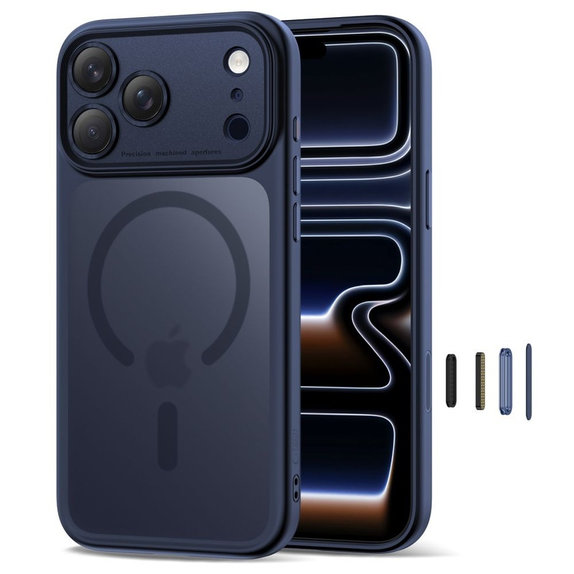 Husă MagPeak MagSafe CC pentru iPhone 17 Pro, Matte Deep Blue, Tech-Protect