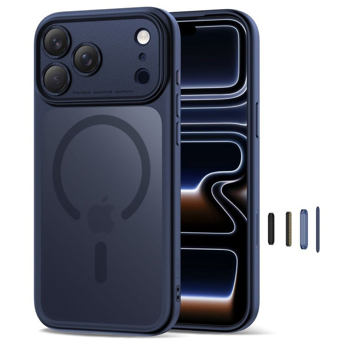 Husă MagPeak MagSafe CC pentru iPhone 17 Pro, Matte Deep Blue, Tech-Protect